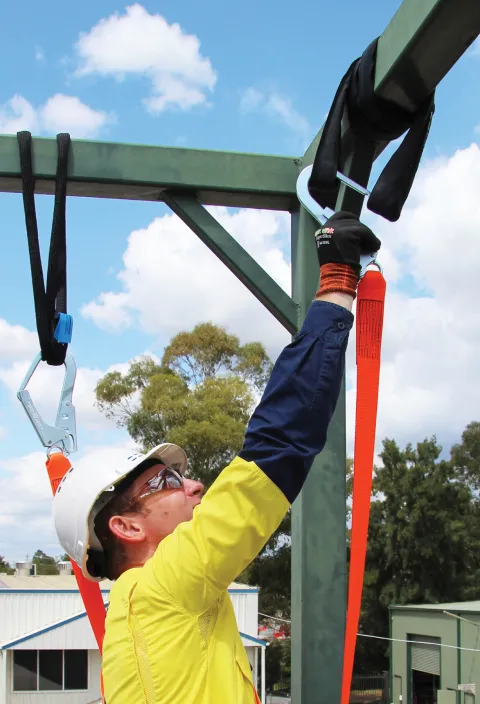 Man using SpanSet Black Snake Anchorage at work